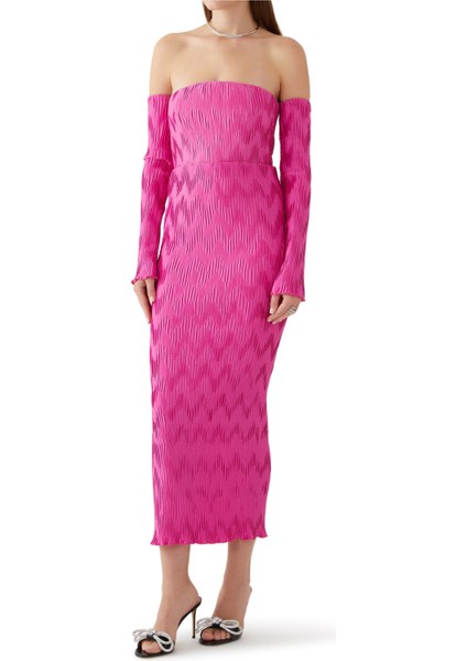 Şık Dökümlü Midi Elbise - L’idee indirimleri