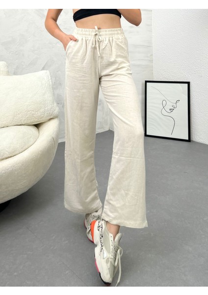 Keten Karışımlı Bol Kesim Pantolon YENİKET-333 modelleri