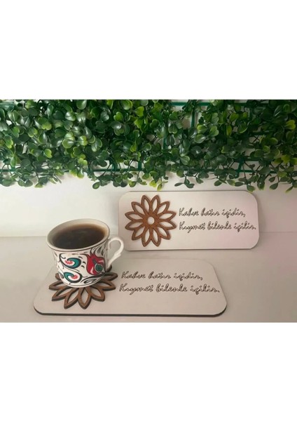 Ahşap Sunumluk|2 Kişilik Kahve Sunum Tabağı|19*8 CM|BA4007