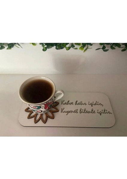 Ahşap Sunumluk|2 Kişilik Kahve Sunum Tabağı|19*8 CM|BA4007