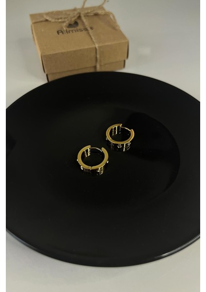 Gold Kaplama Cartier Model Taşlı Çelik Küpe modelleri