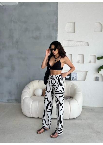 Keten Karışımlı Bol Kesim Pantolon YENİKET-333