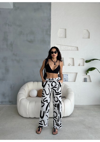 Keten Karışımlı Bol Kesim Pantolon YENİKET-333 fırsatları