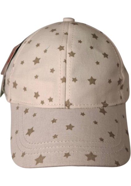 Spteks Kitti 1-3 Yaş Kız Bebe Çocuk Beyaz Renk Desenli Yazlık Şapka