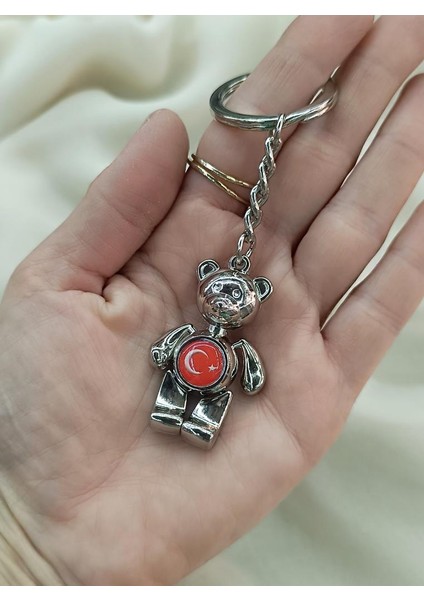 Anahtarlık Metal Ayıcık Oynar Kol Bacaklar Göz Nazar Çanta Araba Cüzdan Süsü