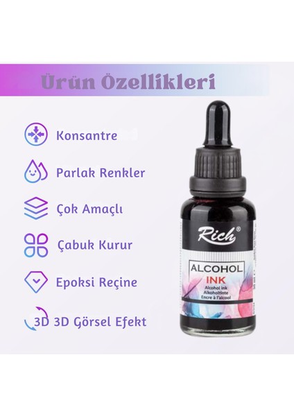 Alkol Bazlı Mürekkep (Alcohol Ink) – 30 Ml, Krapon Çiçek Yapım, Dıy Mürekkebi, Kahverengi
