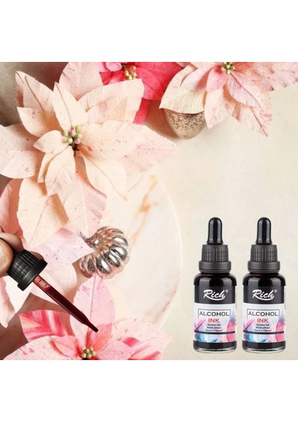 Alkol Bazlı Mürekkep (Alcohol Ink) – 30 Ml, Krapon Çiçek Yapım, Dıy Mürekkebi, Kahverengi
