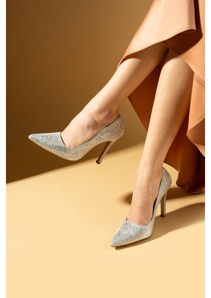 Simli Ince Uzun Topuklu Kadın Stiletto 71-53-24SIM fiyatları