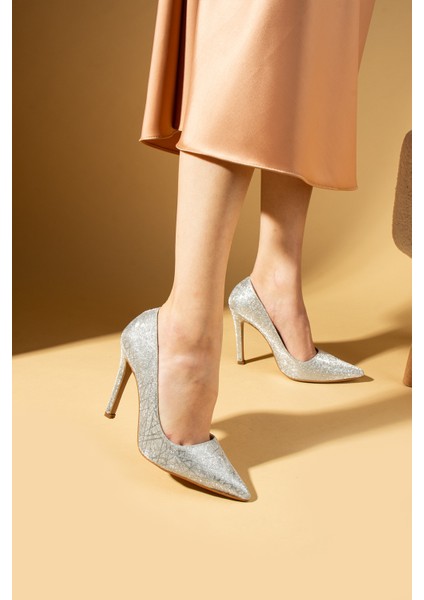 Simli Ince Uzun Topuklu Kadın Stiletto 71-53-24SIM modelleri