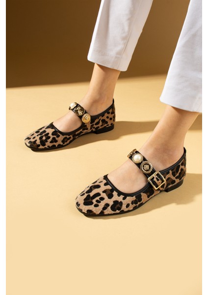 Incili Tokalı Rahat Taban Kadın Babet 57-40-25SÜET