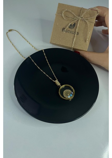 Açılabilir Çerçeve Camlı Çelik Kolye (Yarım Altın Veya Tam Altın Sığmaktadır)