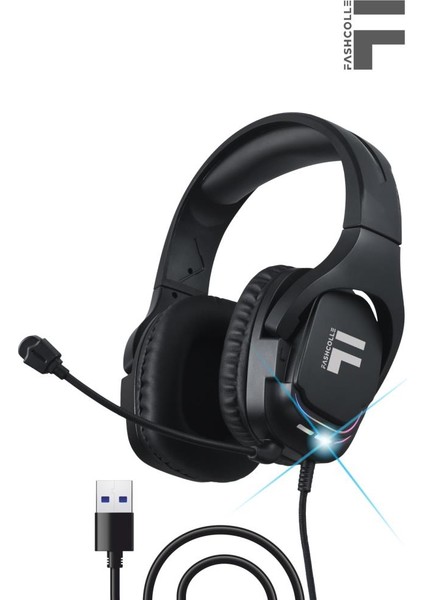 G900 7.1 Sanal Ses Kablolu Oyuncu Kulaklığı Mikrofonlu Gürültü Önleyici Siyah