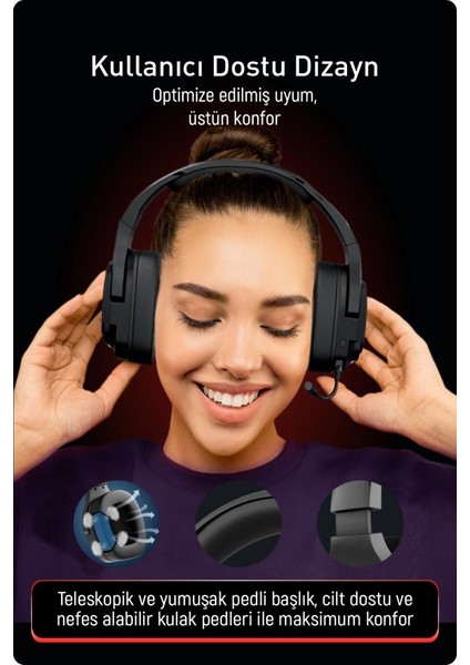 G900 7.1 Sanal Ses Kablolu Oyuncu Kulaklığı Mikrofonlu Gürültü Önleyici Siyah modelleri