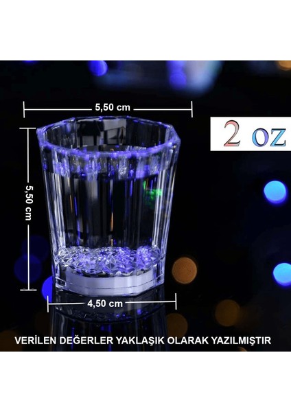 Renkli LED Parlayan Fiber Optik Glow Işıklı Bardak 5,5 x 5,5 cm - fırsatları