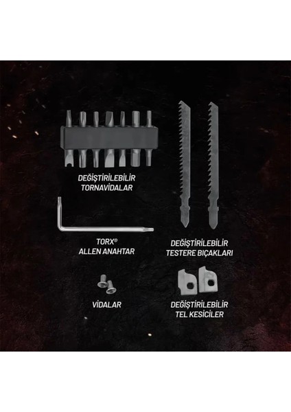 Multi Tool Pro 15 Fonksiyonlu 180 mm Çok Amaçlı Pense Çakı Seti