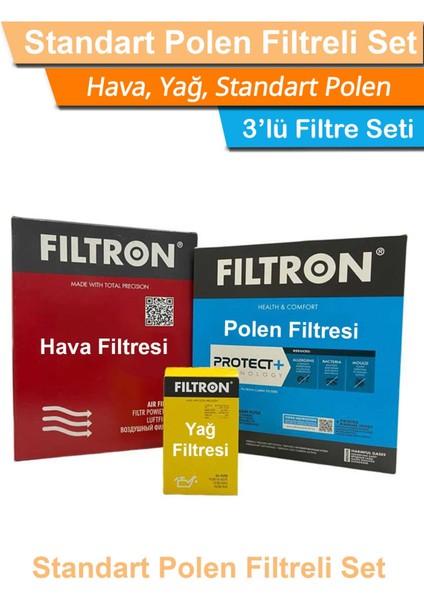 Peugeot 406 2.0 Benzinli Filtron Filtre Bakım Seti 1996-2004 Hava+Yağ+Standart Polen