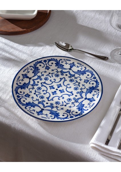 Reve Bleu Serenity Servis Tabağı - 25 cm - Mavi/beyaz
