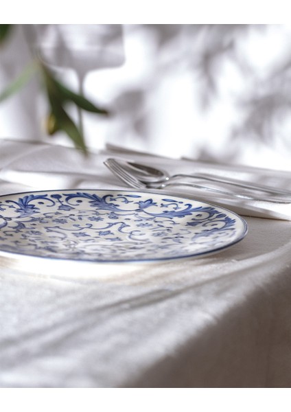 Reve Bleu Serenity Servis Tabağı - 25 cm - Mavi/beyaz