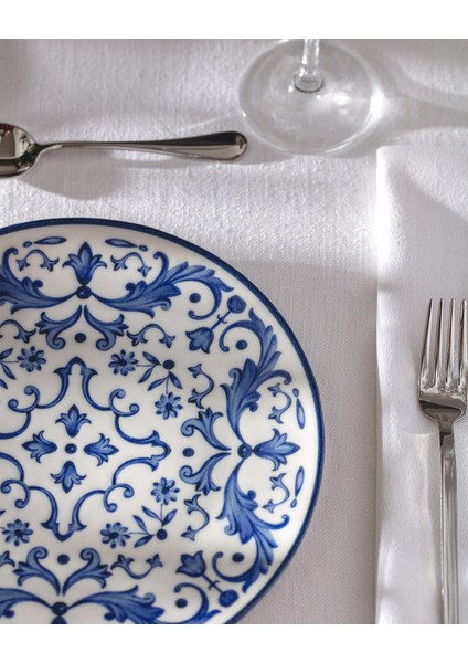 Reve Bleu Serenity Servis Tabağı - 25 cm - Mavi/beyaz