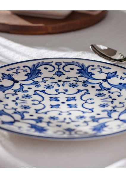 Reve Bleu Serenity Servis Tabağı - 25 cm - Mavi/beyaz