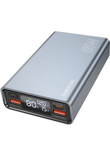 15000MAH 65W Usb-C Input ve Output Digital Ekranlı Güç Bankası Powerbank iPhone ile Uyumlu Şarj Seviyesi LED Gösterli Kompak ve Modern Tasarım BJ40