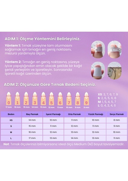 TT1005 - Gehlenit Sonat - 10'lu Tekrar Kullanılabilir El Yapımı Protez Takma Tırnak