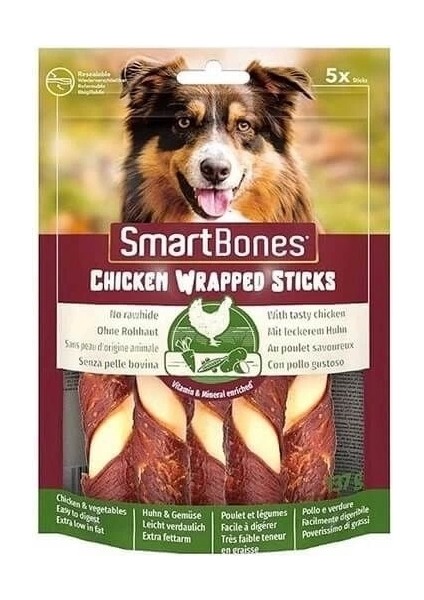 Smart Bones Tavuk Sargılı Stick Köpek Ödül Maması M 5 Li 137 gr
