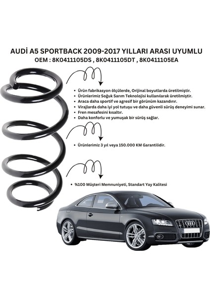 ST102003F - 2009-2017 Audi A5 Sportback Ön Helezon Yay Takımı (2 Adet)