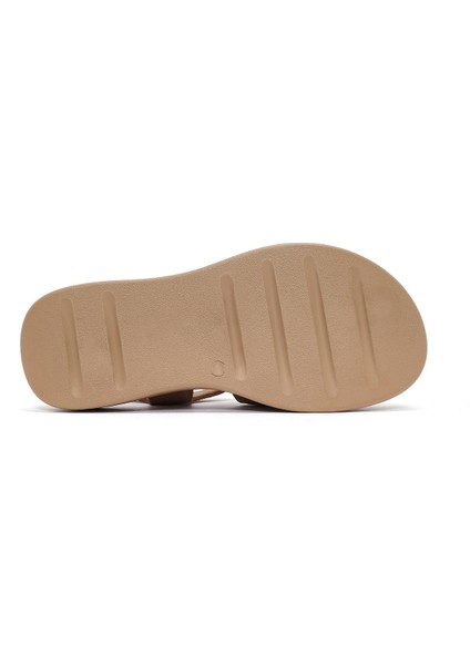 Kadın Pudra Bilekten Tokalı Kalın Tabanlı Süet Deri Comfort Sandalet 25SFD342610