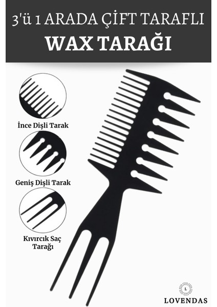 3ü1 Arada Saç Şekillendirici Antistatik Karbon Wax Tarağı