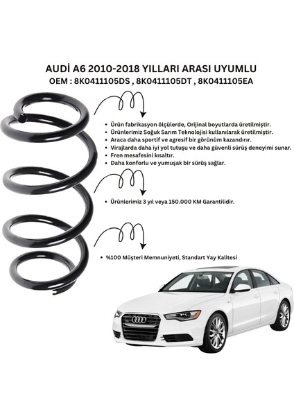 2 Adet Standart Yay ST102003F – Audi A6 (2010-2018) Ön Helezon Yay Takımı