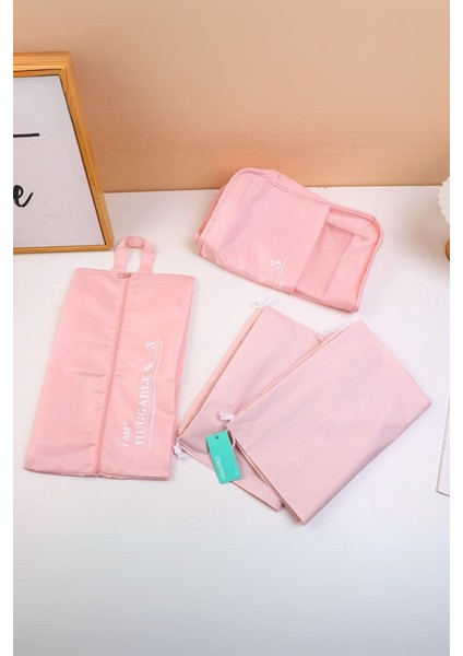 Taşınabilir Seyahat Seti Pembe