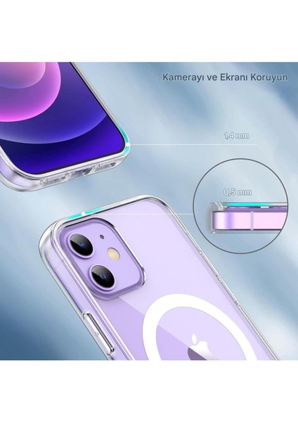 Apple iPhone 12 Şeffaf Magsafe Kılıf Mtl Aksesuar