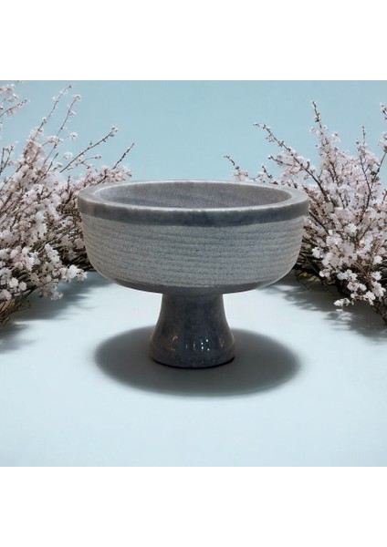 Ayaklı Dekoratif Mermer Kase