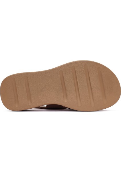 Kadın Pudra Bilekten Tokalı Kalın Tabanlı Süet Deri Comfort Sandalet 25SFD342310 fırsatları