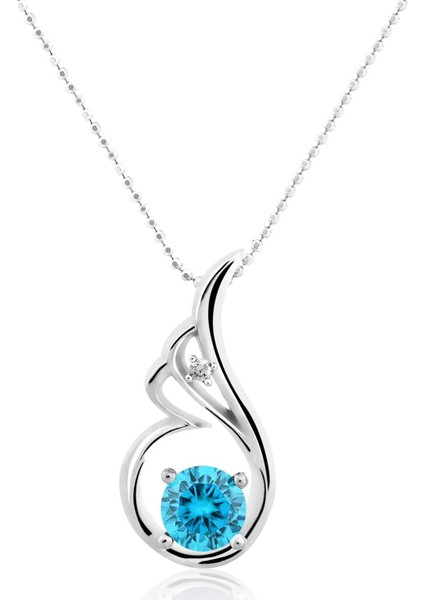 Topaz Melek Kanadı Gümüş Kolye EV97TPZ