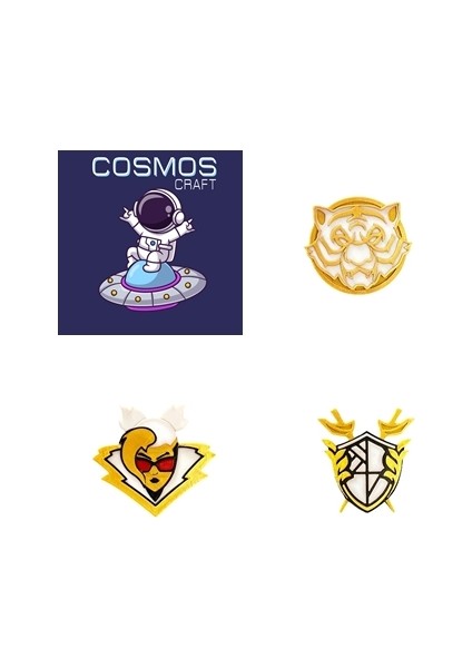 Cosmoscraft Fortnite Madalyonu Valeria's Madalyonu ,nisha Madalyonu Figür( 3'lü Set)