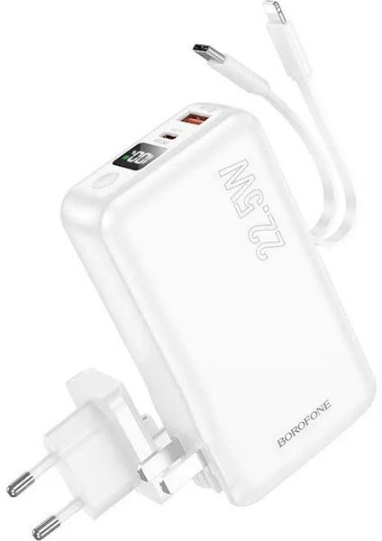 10000MAH Powerbank, Avrupa ve Amerika Adaptörlü Güç Bankası, iPhone ile Uyumlu Şarj Seviyesi LED Gösterli Kompak ve Modern Tasarım BJ39