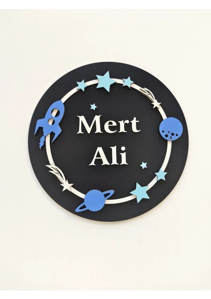 Kişiselleştirilebilir Uzay Temalı Isimlik |30*30 CM|KS8003