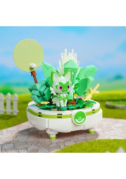 Keeppley Yapı Taşları Pokemon Oyuncakları Pikachu Sylveon Togepi Sprigatito Fuecoco Yapı Taşları Çocukların Doğum Günü Hediyesi Renk: Sprigatito (Yurt Dışından)
