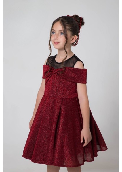 Simli Fiyonklu Kız Çocuk Elbise modelleri