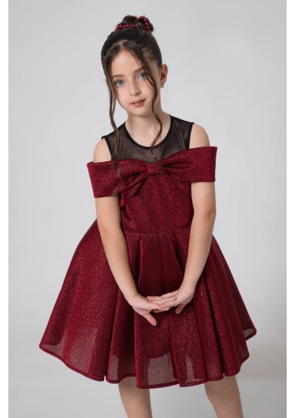 Simli Fiyonklu Kız Çocuk Elbise fırsatları