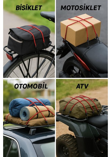 Bisiklet - Motosiklet - Otomobil - Atv Bagaj Lastiği 3lü Paket 10MM x 80 cm fiyatları