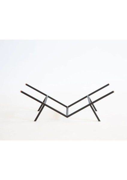 Mini Odun Standı Metal Odunluk Odun Sepeti 1 Adet Siyah Renk fırsatları