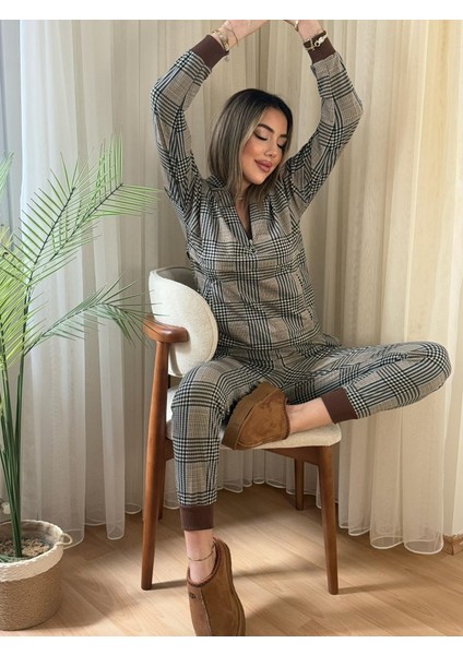 Kadın Iki Iplik Kumaş Fermuar Detay Kapüşonlu Ikili Takım