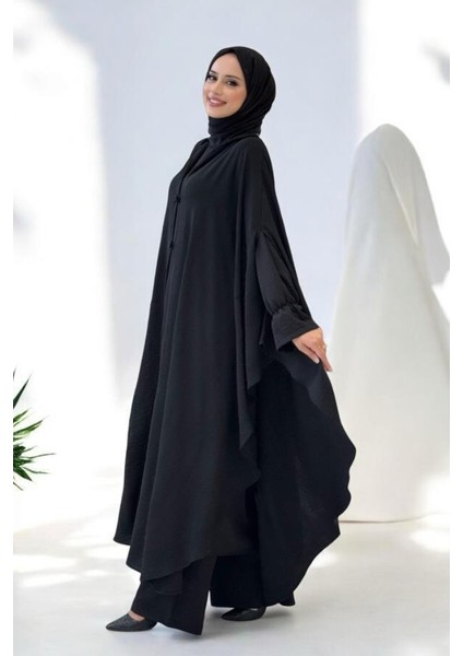 Tunik, Pantolon ve Abaya Üçlü Takım 8663 Siyah modelleri