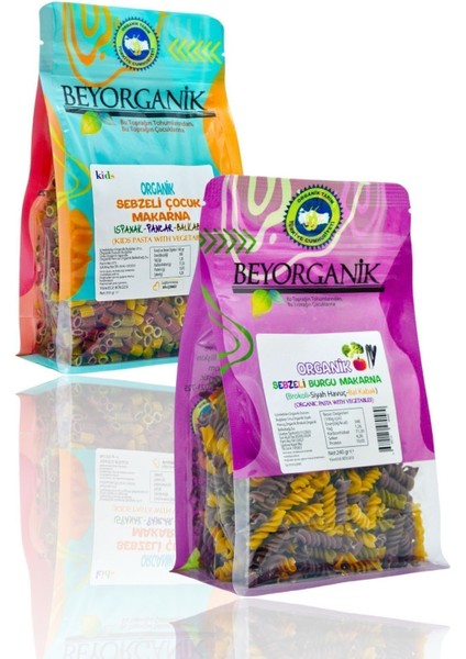 Organik Sebzeli Makarna Seti 2'li 720 gr Ispanak Pancar Balkabağı Katkısız Yerli Üretim