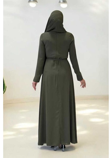 Taş Detaylı Şallı Elbise Takım 3953 Haki fiyatları