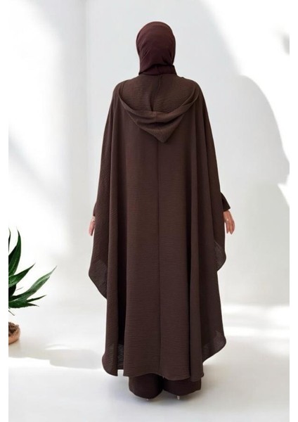 Tunik, Pantolon ve Abaya Üçlü Takım 8663 Kahverengi fiyatları