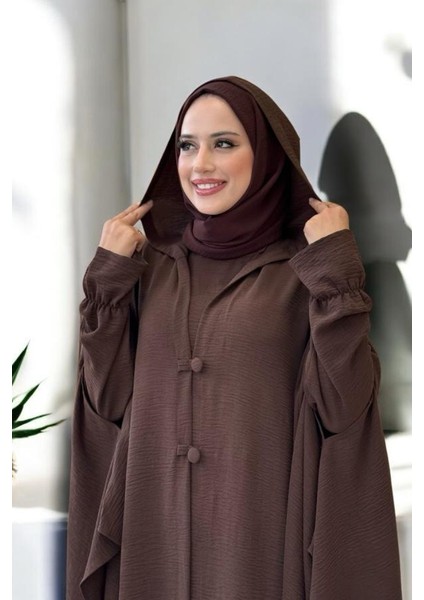 Tunik, Pantolon ve Abaya Üçlü Takım 8663 Kahverengi fırsatları